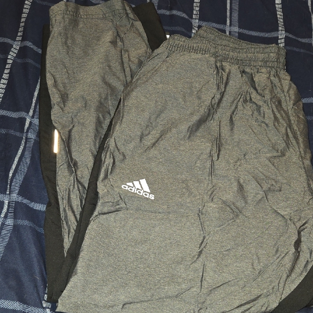 Adidas Kids Gray and Black Joggers